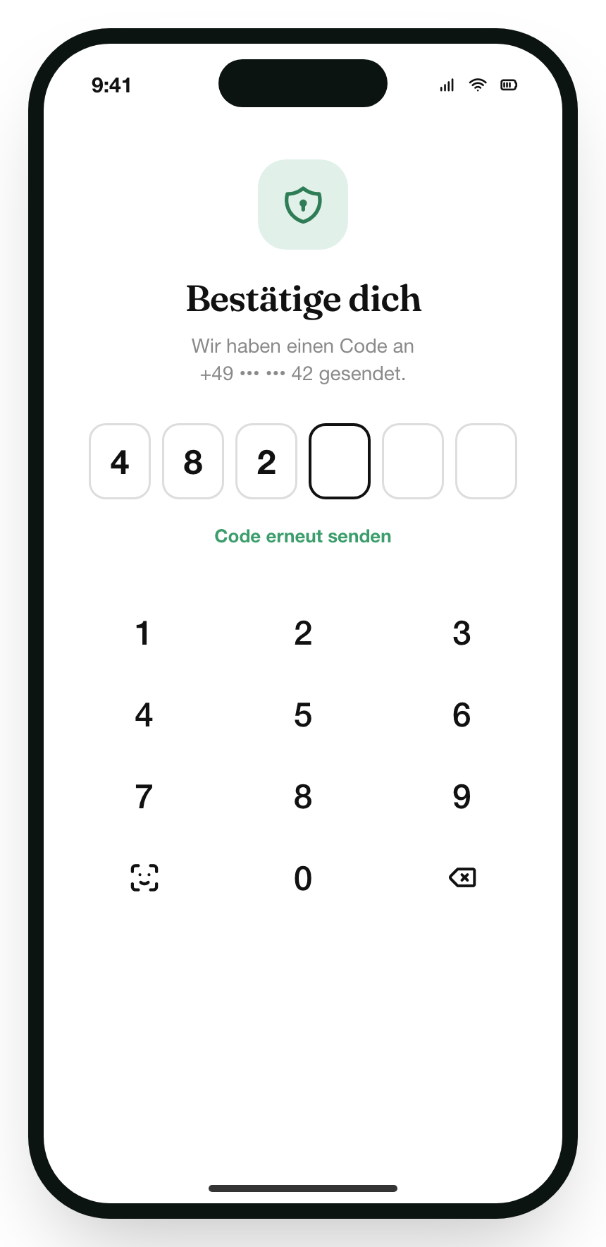Centora App: Anmeldung mit Bestätigungscode